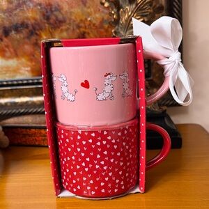 Red and Pink Heart Mug Set